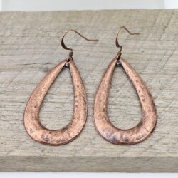 Antique Copper Drop Earrings with hole