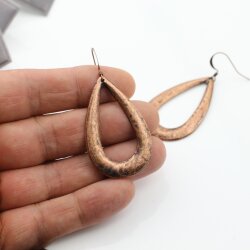 Antique Copper Drop Earrings with hole