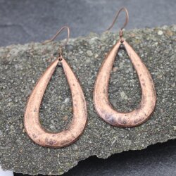 Antique Copper Drop Earrings with hole