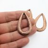 5 Antique Copper Drop Charms, Pear Pendants Ethnic Style