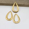 5 Matte Gold Drop Charms, Pear Pendants Ethnic Style