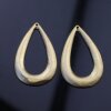 5 Matte Gold Drop Charms, Pear Pendants Ethnic Style