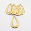 5 Matte Gold Drop Charms, Pear Pendants Ethnic Style