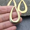 5 Matte Gold Drop Charms, Pear Pendants Ethnic Style