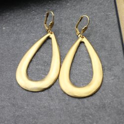 Matte Gold Drop Earrings with hole