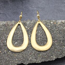 Matte Gold Drop Earrings with hole