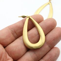 Matte Gold Drop Earrings with hole