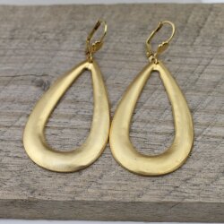 Matte Gold Drop Earrings with hole