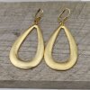 Matte Gold Drop Earrings with hole