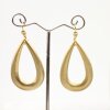 Matte Gold Drop Earrings with hole