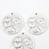 5 Antique Silver Mary and Jesus Coin Charms