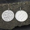 5 Antique Silver Mary and Jesus Coin Charms