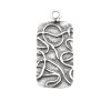 5 Antique Silver Rectangular Statement Charms