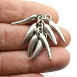 1 Antique Silver Metal Pepper Charms Pendant