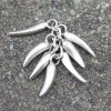 1 Antique Silver Metal Pepper Charms Pendant