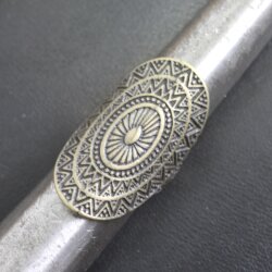 Altmessing Mandala Ring Großer ovaler Ring