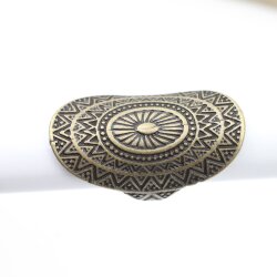 Antique Brass Mandala Ring Large Oval Ring