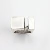 Abstrakter Brutalistischer Statement Ring Silber Ring