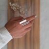 Silver Brutalist Double Lines Ring, Modernist Abstract Ring
