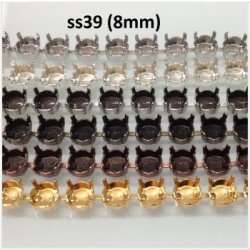 1 m Altsilber Kesselkette für 8 mm Swarovski und Preciosa Kristalle, Kette Fassungen für Kristalle
