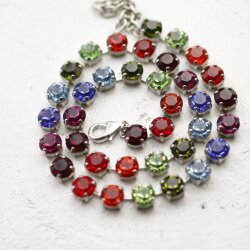 1 m Altkupfer Kesselkette für 8 mm Swarovski und Preciosa Kristalle, Kette Fassungen für Kristalle