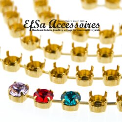 1 m Gold Kesselkette für 8 mm Swarovski und Preciosa...