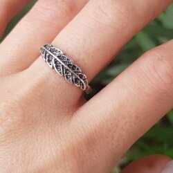 Silver Leaf Ring, Toe Ring, Midi Ring, Silver Ring,...