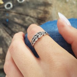 Silver Leaf Ring, Toe Ring, Midi Ring, Silver Ring, Minimalist Rings, Stacking Ring