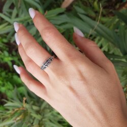 Silver Leaf Ring, Toe Ring, Midi Ring, Silver Ring, Minimalist Rings, Stacking Ring