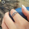 Blattring Verstellbarer Ring, Midi Rings, Stacking Rings, Zehenringe