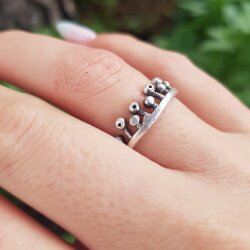 Silver Boho Crown Ring, Toe Ring, Midi Ring, Minimalist...