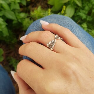 Zierlicher Bltter Ring, Minimalistischer Verstellbarer Ring, Midi Rings, Zehenringe