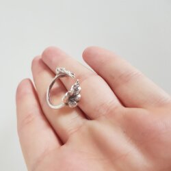 Zierlicher Blätter Ring, Minimalistischer Verstellbarer Ring, Midi Rings, Zehenringe