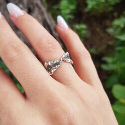 Silver Leaf Ring, Toe Ring, Midi Ring, Silver Ring,...