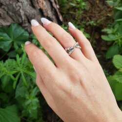 Zierlicher Blätter Ring, Minimalistischer Verstellbarer Ring, Midi Rings, Zehenringe