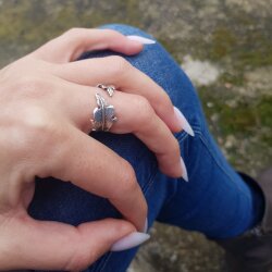 Silver Leaf Ring, Toe Ring, Midi Ring, Silver Ring, Minimalist Rings, Stacking Ring