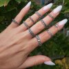 Blätter Ring, Minimalistischer Verstellbarer Ring, Midi Rings, Zehenringe