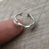 Doppelter Fisch Ring, Minimalistischer Verstellbarer Ring, Midi Rings, Zehenringe