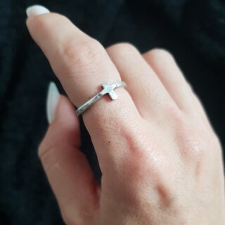 Cross Ring, Minimalist Rings, Midi Ring, Silver Ring, Stacking Ring