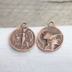 5 Greek Coin Pendant Ancient Greek Coin 30 mm Antique Copper