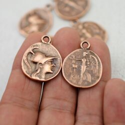5 Greek Coin Pendant Ancient Greek Coin 30 mm Antique Copper