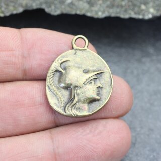 5 Greek Coin Pendant Ancient Greek Coin 30 mm Antique Brass