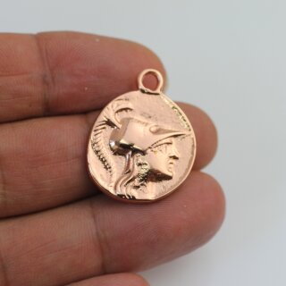 5 Greek Coin Pendant Ancient Greek Coin 30 mm Rose Gold