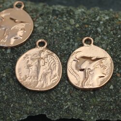 5 Greek Coin Pendant Ancient Greek Coin 30 mm Rose Gold