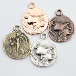 5 Antike Griechischen Münzen Griechische Münzanhänger 30 mm Rosegold