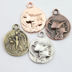 5 Greek Coin Pendant Ancient Greek Coin 30 mm Rose Gold