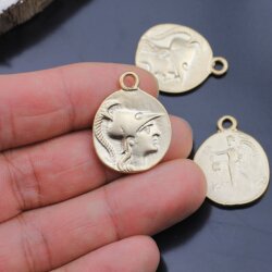 5 Antike Griechischen Münzen Griechische Münzanhänger 30 mm Mattgold