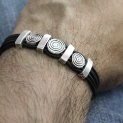 Lederarmband, mit Metall Elementen Unisex