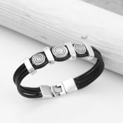 Lederarmband, mit Metall Elementen Unisex