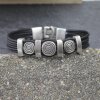 Lederarmband, mit Metall Elementen Unisex